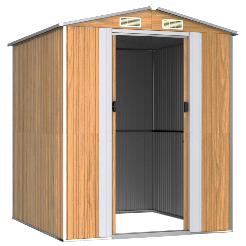 Capanno Giardino Marrone Chiaro 192x191x223 cm Acciaio Zincato