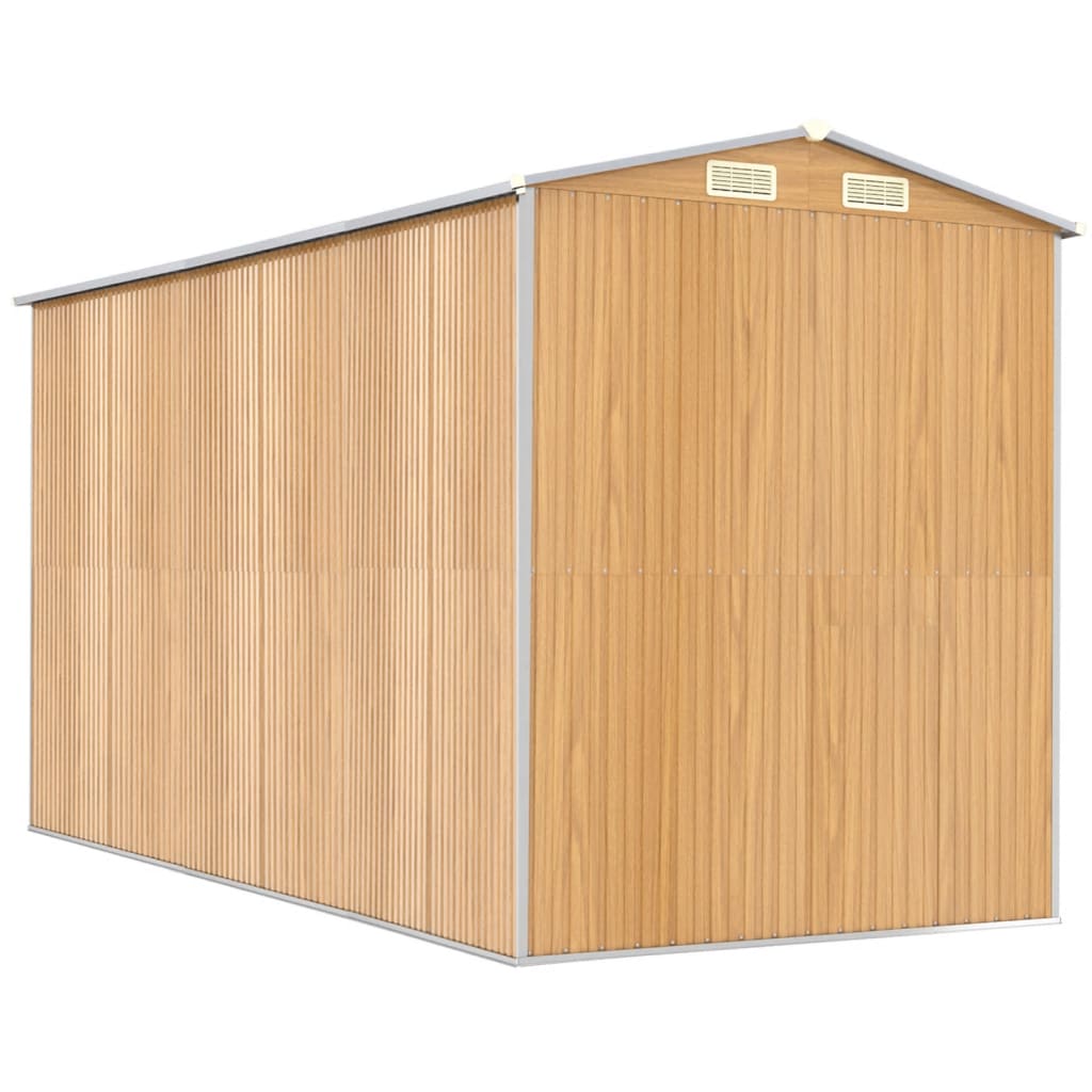 Capanno Giardino Marrone Chiaro 192x357x223cm Acciaio Zincato