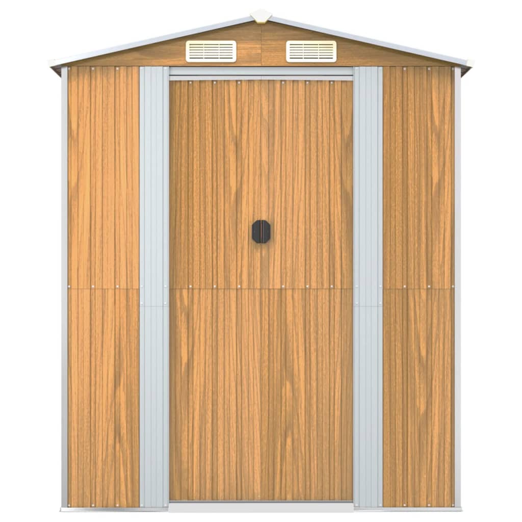 Capanno Giardino Marrone Chiaro 192x440x223 cm Acciaio Zincato