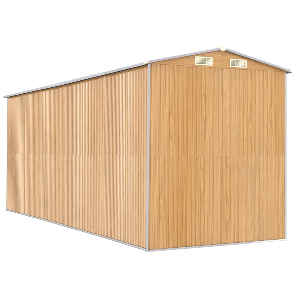 Capanno Giardino Marrone Chiaro 192x523x223 cm Acciaio Zincato