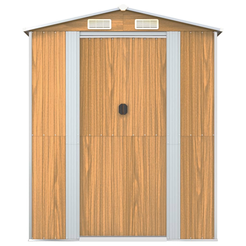 Capanno Giardino Marrone Chiaro 192x606x223 cm Acciaio Zincato