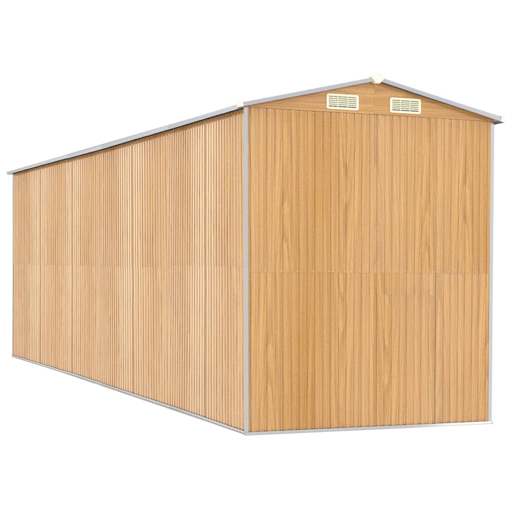 Capanno Giardino Marrone Chiaro 192x606x223 cm Acciaio Zincato