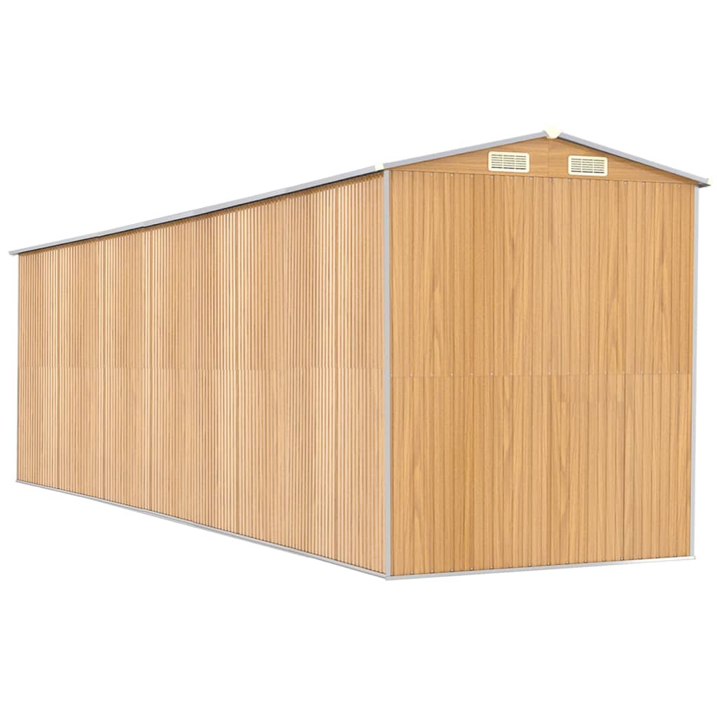 Capanno Giardino Marrone Chiaro 192x689x223 cm Acciaio Zincato