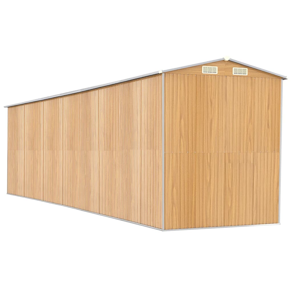 Capanno Giardino Marrone Chiaro 192x772x223 cm Acciaio Zincato