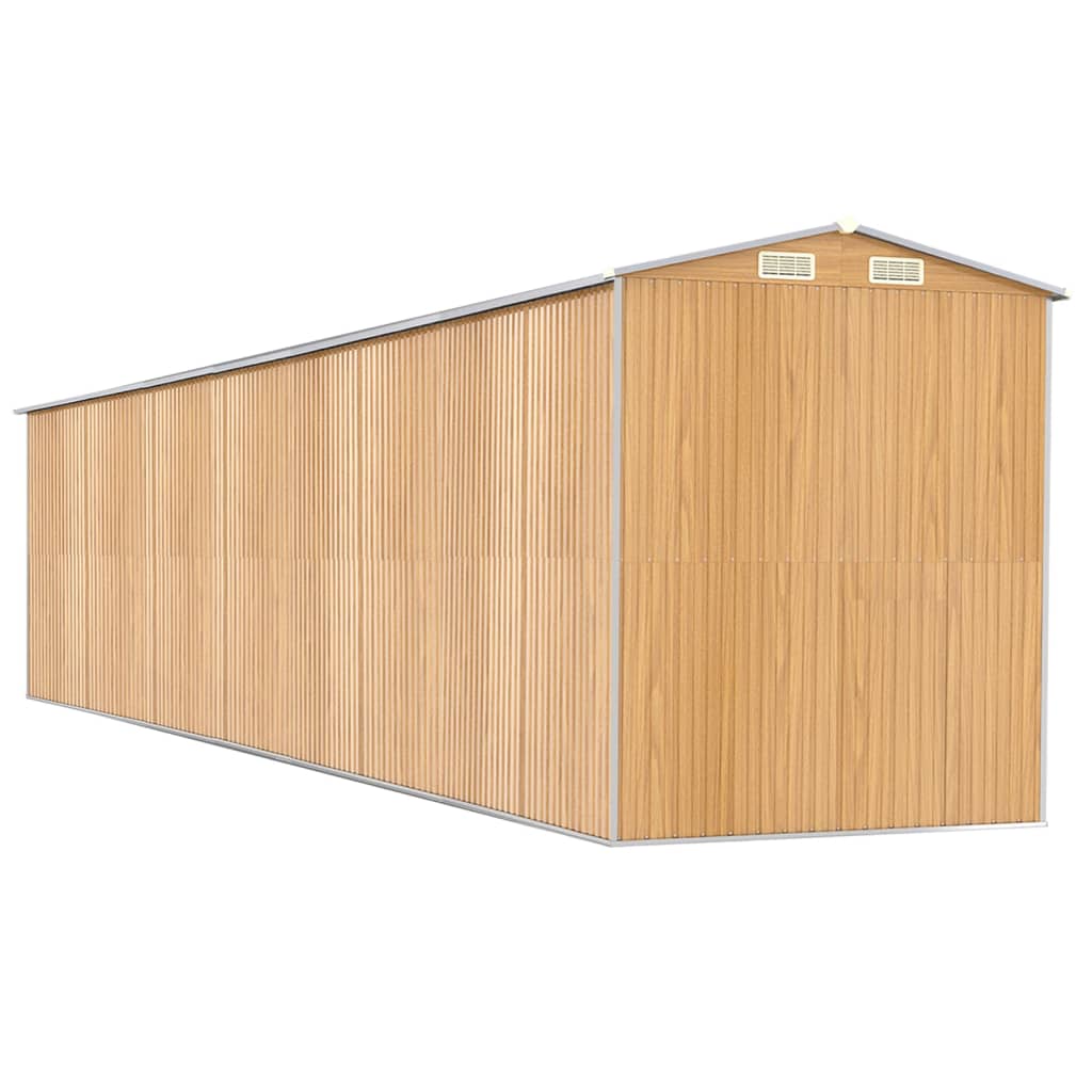 Capanno Giardino Marrone Chiaro 192x938x223 cm Acciaio Zincato