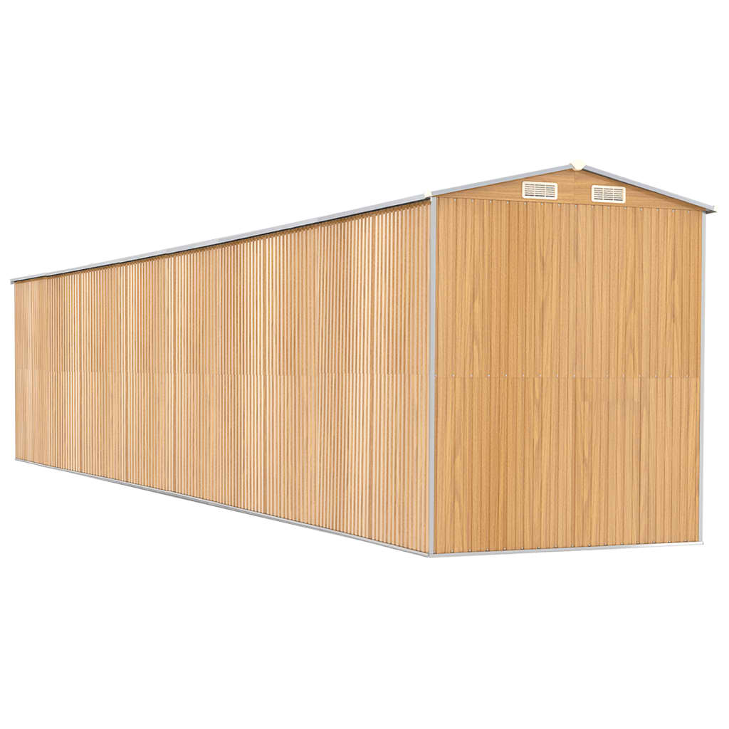 Capanno Giardino Marrone Chiaro 192x1021x223 cm Acciaio Zincato