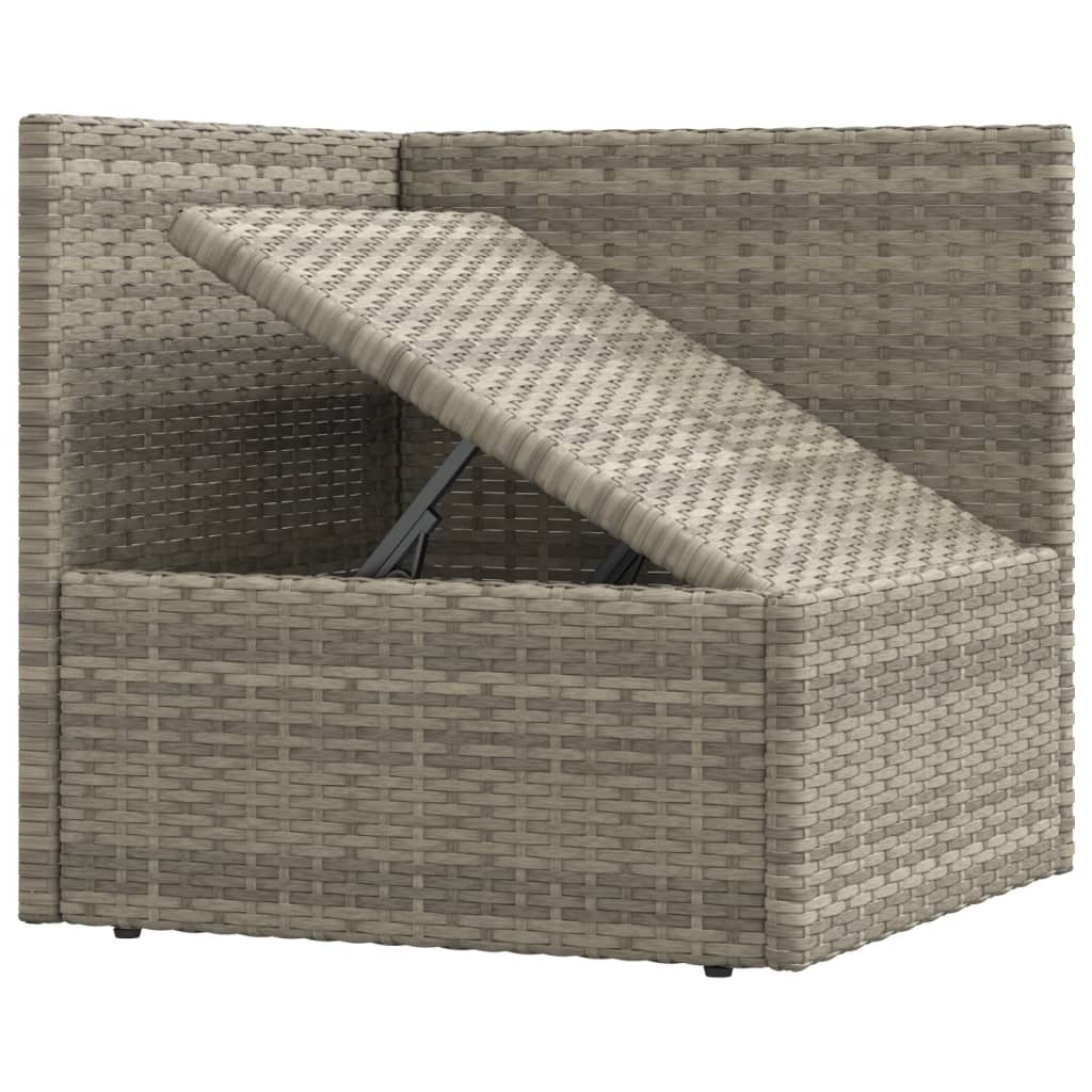 Set Divani da Giardino 3 pz con Cuscini in Polyrattan Grigio