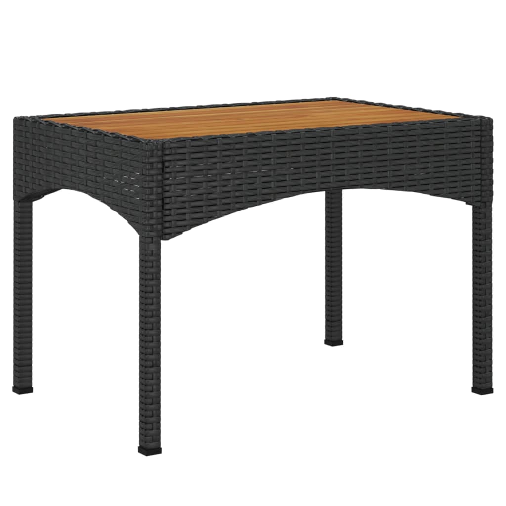 Sedie Reclinabili da Giardino 2 pz con Tavolo Nero Polyrattan