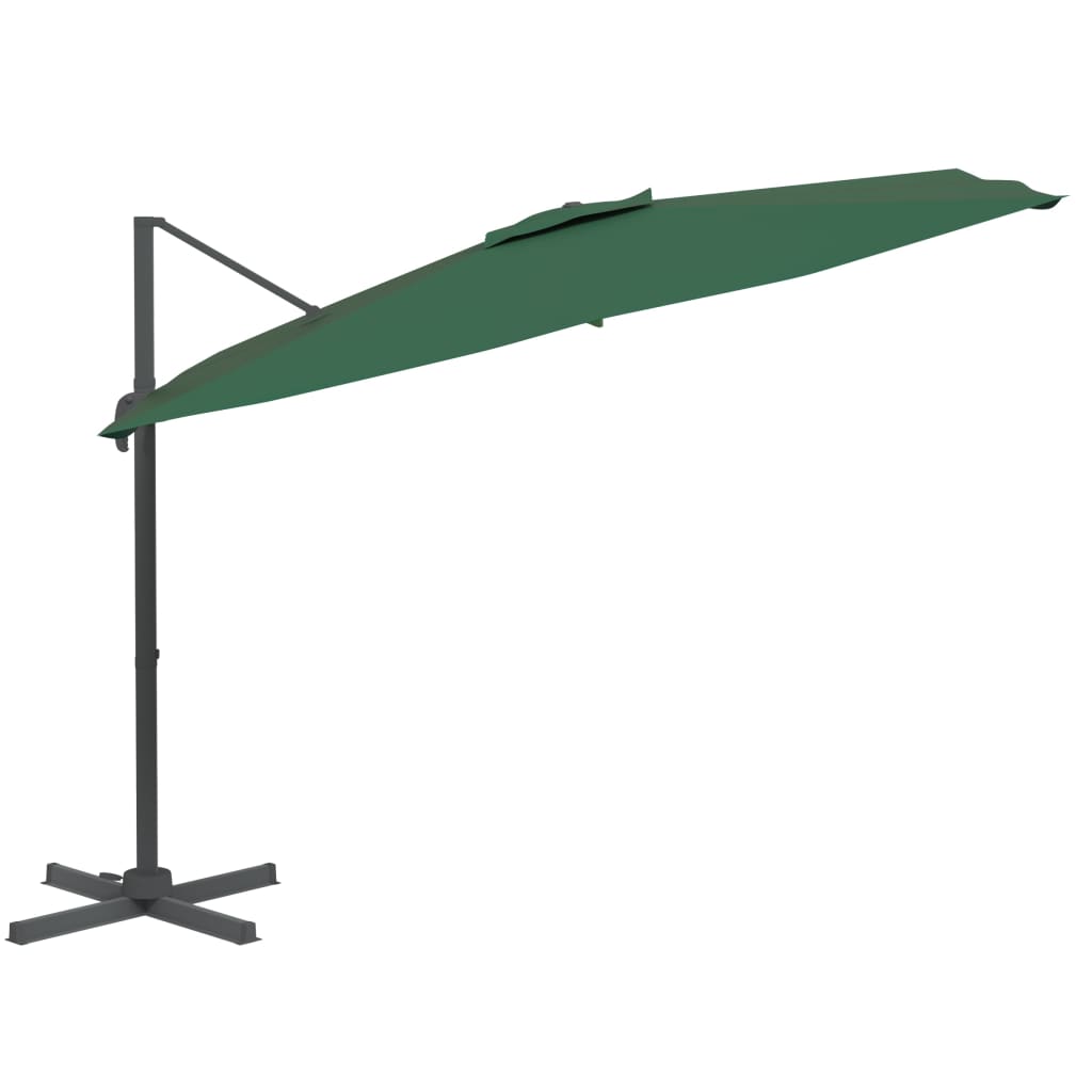 Ombrellone a Sbalzo LED Verde 400x300 cm