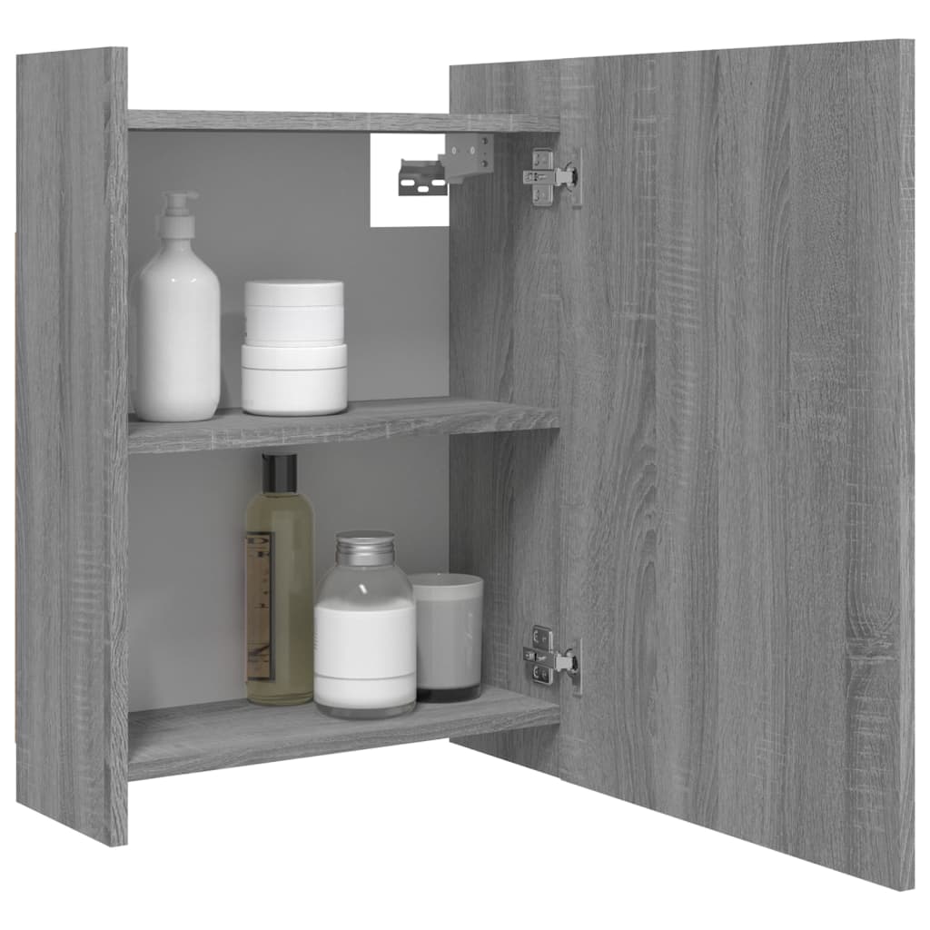 Mobile da Bagno a Specchio Grigio Sonoma 62,5x20,5x64 cm Legno