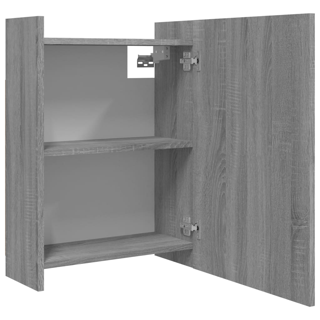 Mobile da Bagno a Specchio Grigio Sonoma 62,5x20,5x64 cm Legno