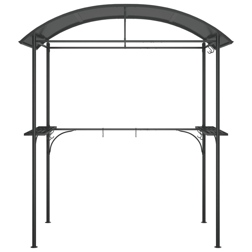 Gazebo Barbecue Ripiani Laterali Antracite 220x115x230 Acciaio