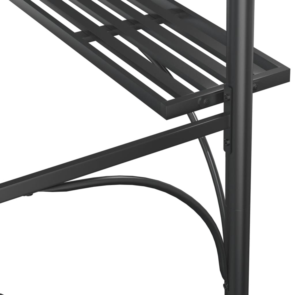 Gazebo Barbecue Ripiani Laterali Antracite 220x115x230 Acciaio