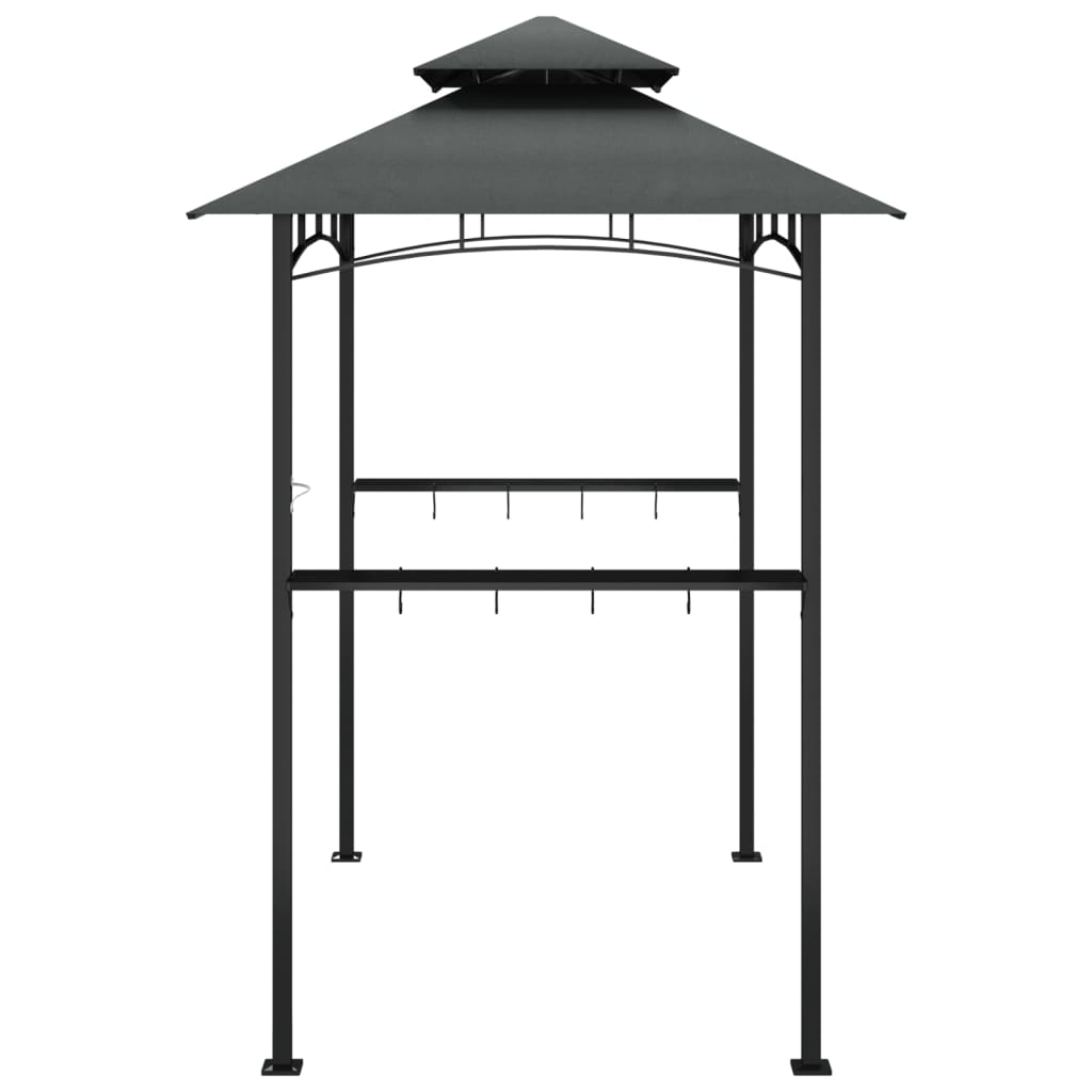 Gazebo Barbecue Ripiani Laterali Antracite 240x150x243 Acciaio