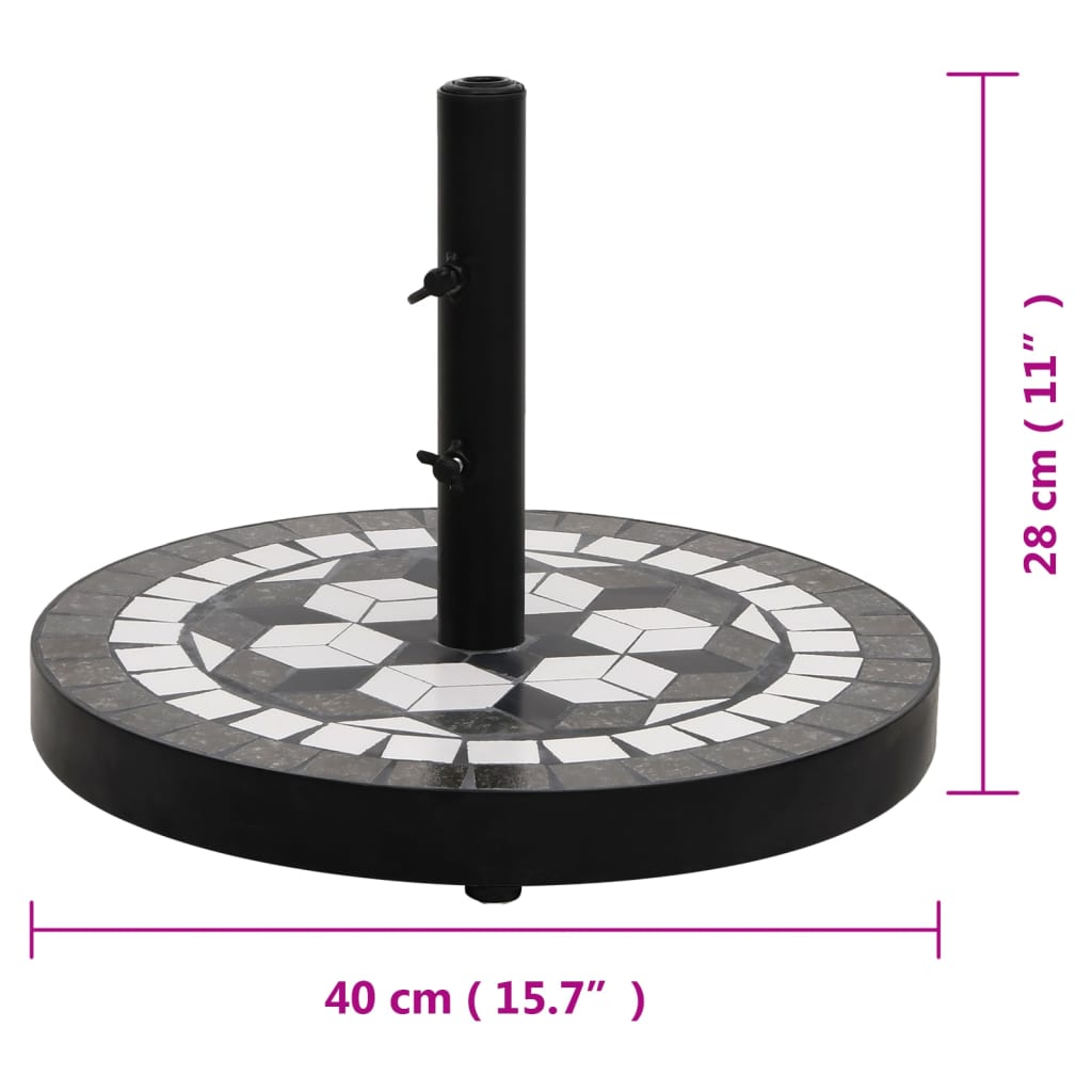 Base per Ombrellone Nero e Bianco Rotonda 12 kg