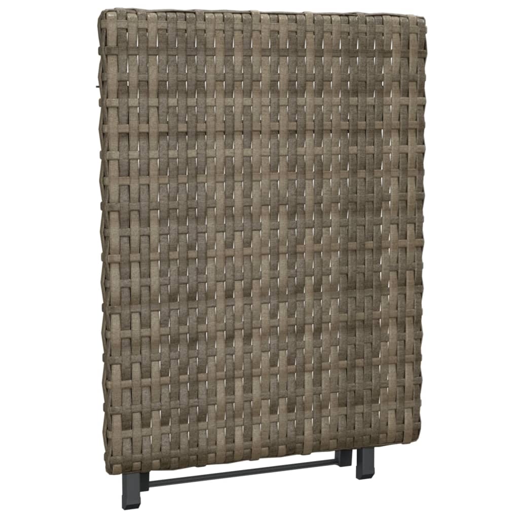 Tavolo Pieghevole Grigio 45x35x32 cm in Polyrattan