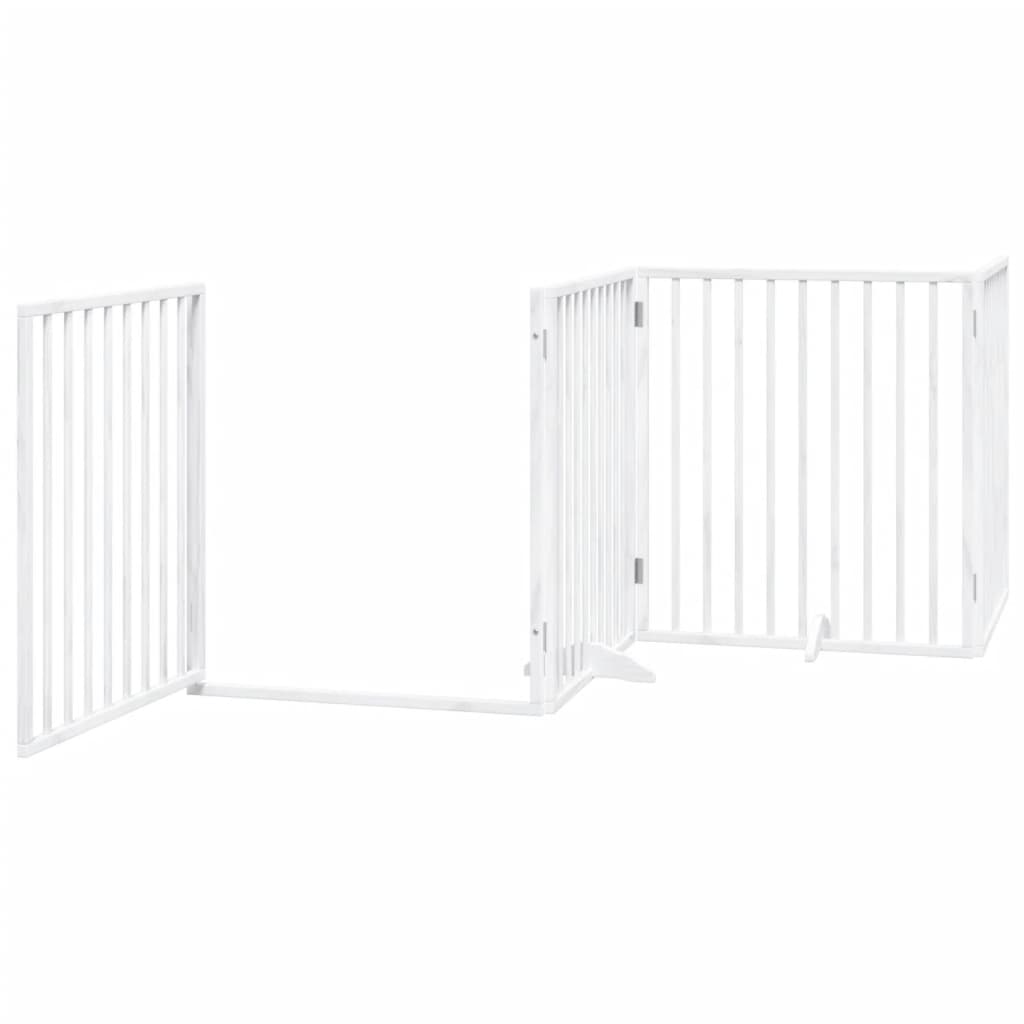 Cancello Cani Porta Pieghevole Bianco 6 Pannelli 480 cm Pioppo