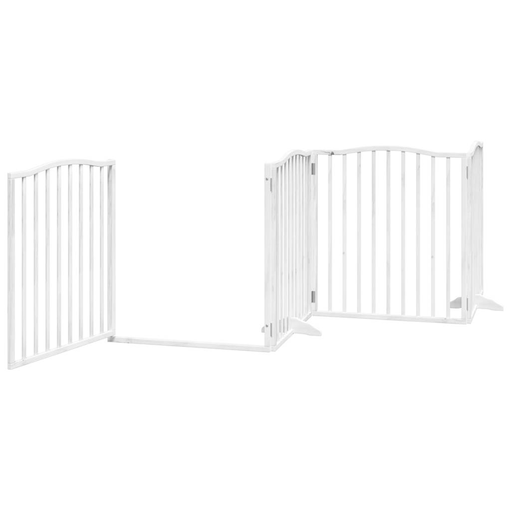 Cancello Cani Porta Pieghevole Bianco 6 Pannelli 480 cm Pioppo