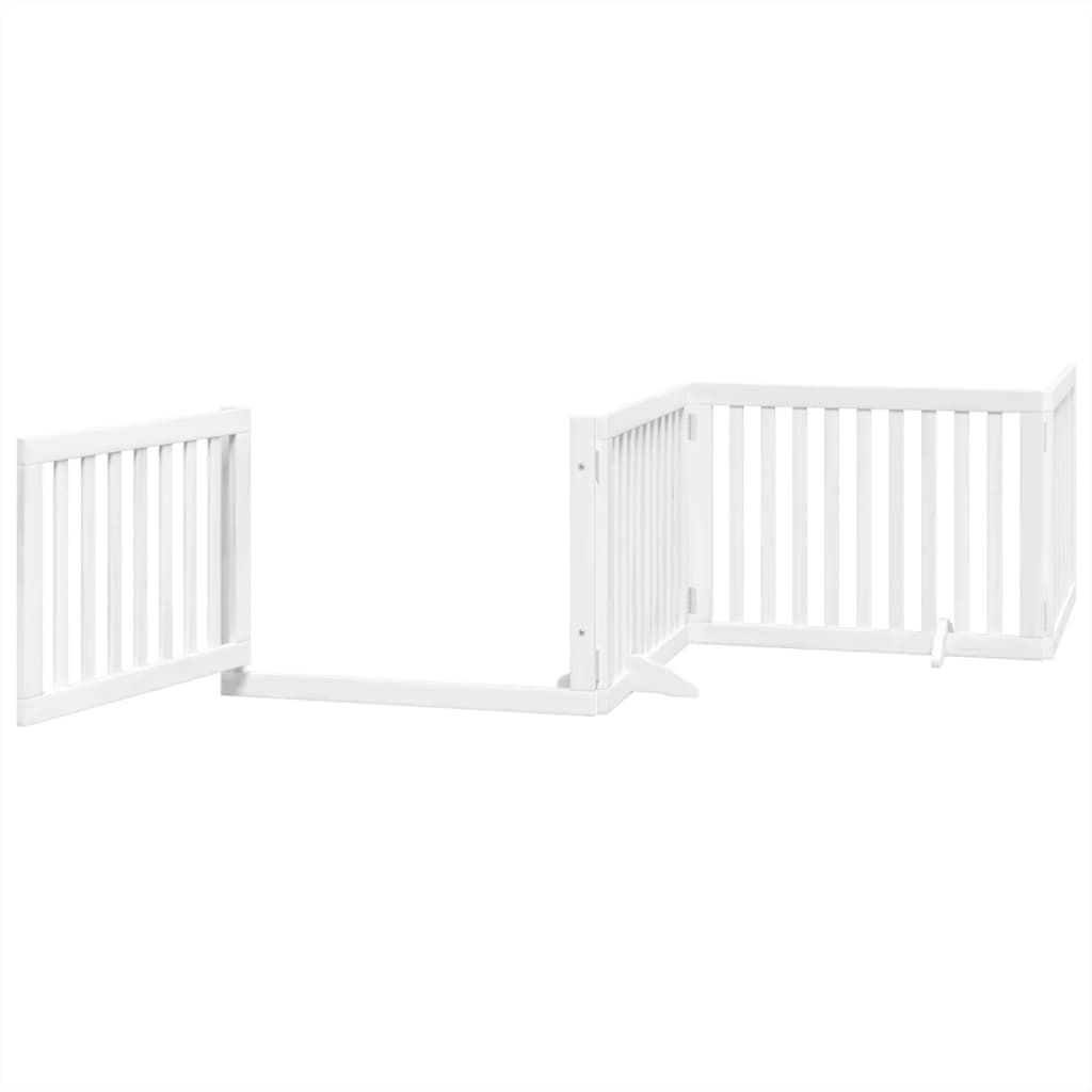 Cancello Cani Porta Pieghevole Bianco 6 Pannelli 480 cm Pioppo