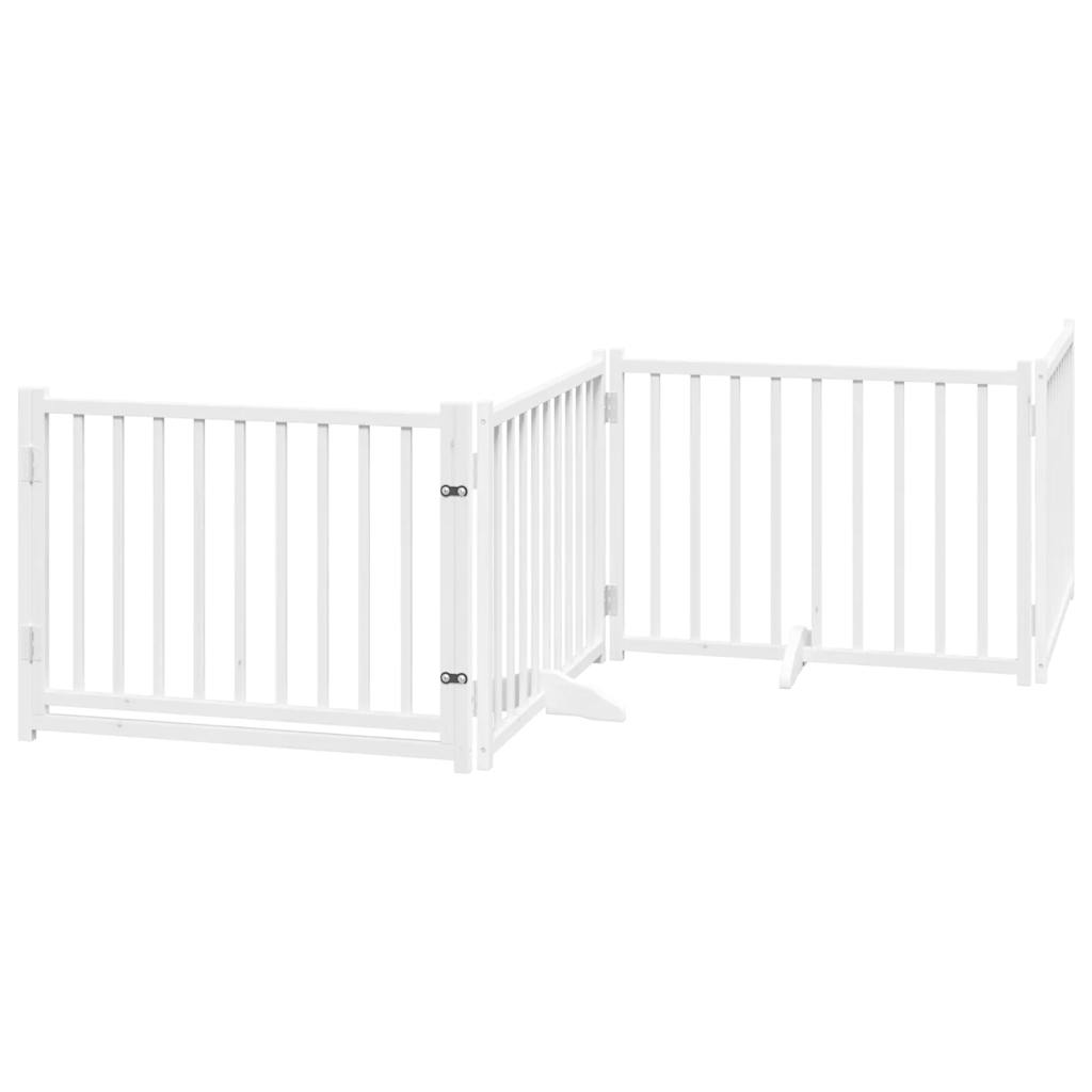 Cancello Cani Porta Pieghevole Bianco 12 Pannelli 960 cm Pioppo