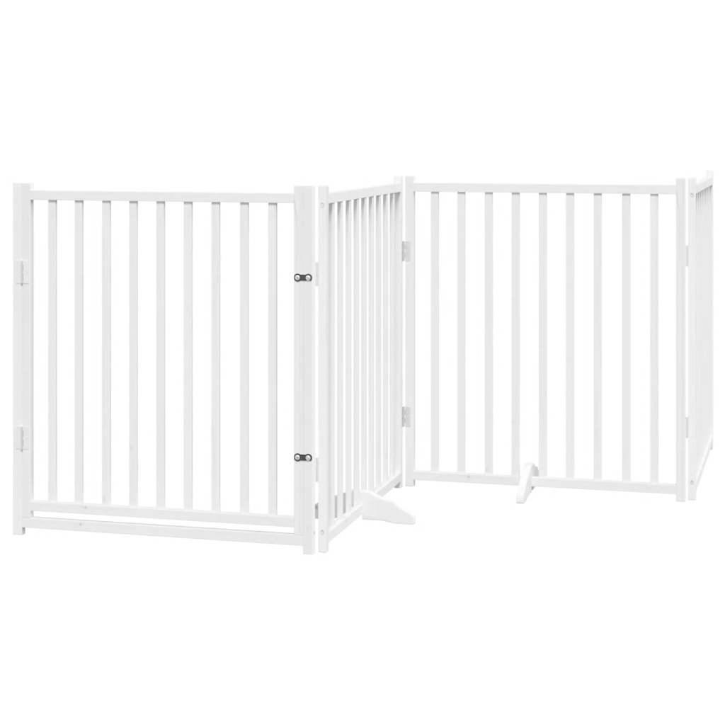 Cancello Cani Porta Pieghevole Bianco 6 Pannelli 480 cm Pioppo