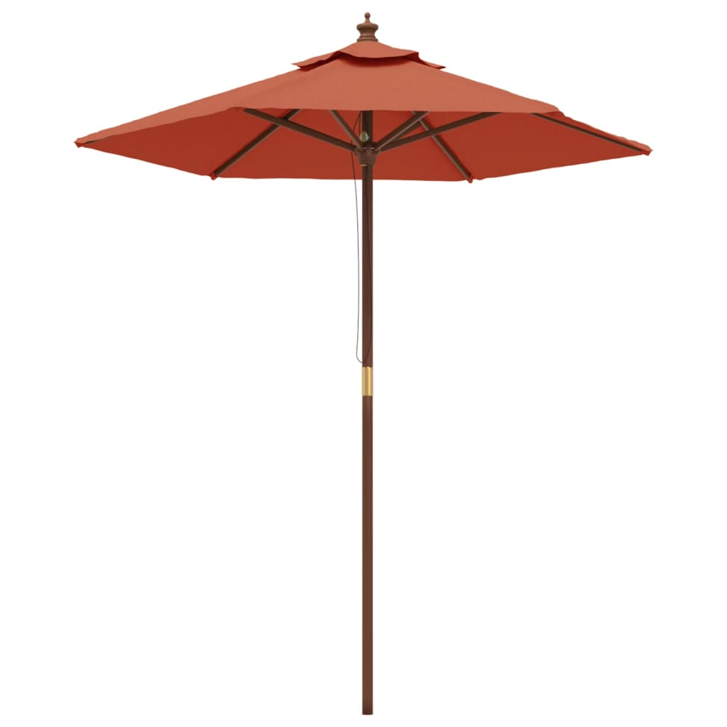 Ombrellone da Giardino con Palo in Legno Terracotta 196x231 cm