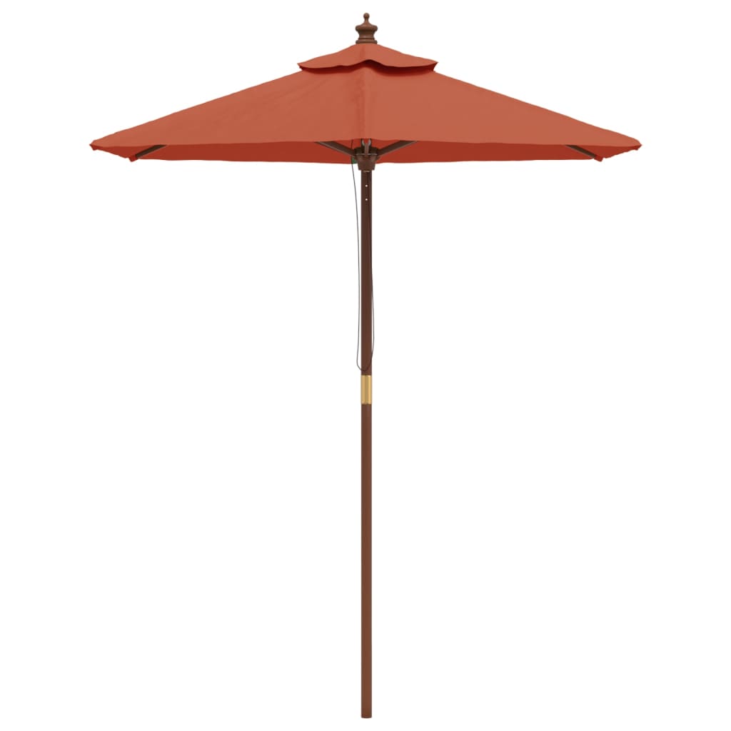 Ombrellone da Giardino con Palo in Legno Terracotta 196x231 cm