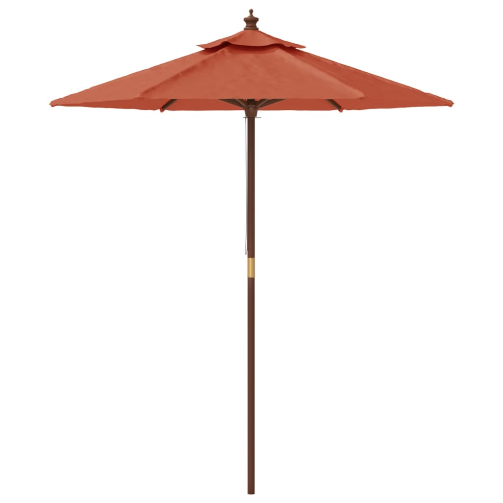 Ombrellone da Giardino con Palo in Legno Terracotta 196x231 cm