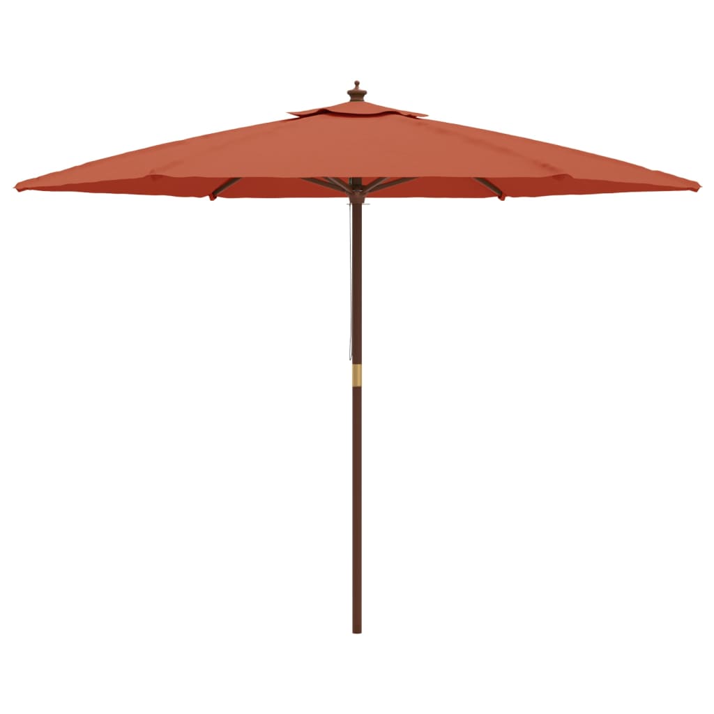 Ombrellone da Giardino con Palo in Legno Terracotta 299x240 cm