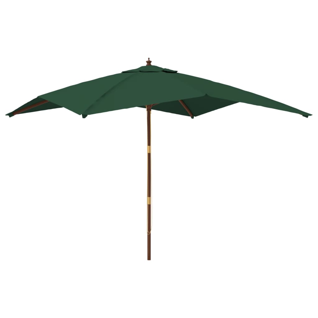 Ombrellone da Giardino con Palo in Legno Verde 300x300x273 cm