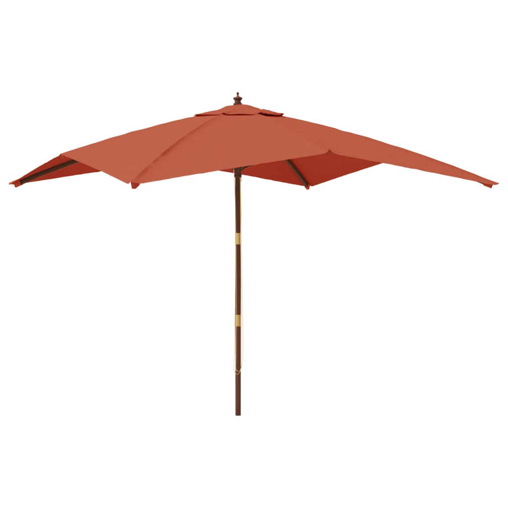 Ombrellone da Giardino Palo in Legno Terracotta 300x300x273 cm