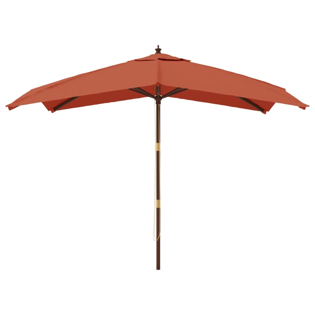 Ombrellone da Giardino Palo in Legno Terracotta 300x300x273 cm