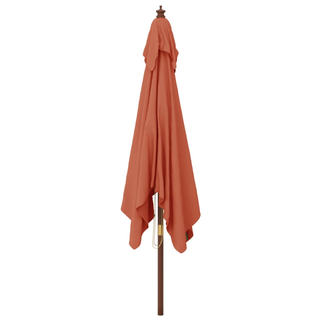 Ombrellone da Giardino Palo in Legno Terracotta 300x300x273 cm