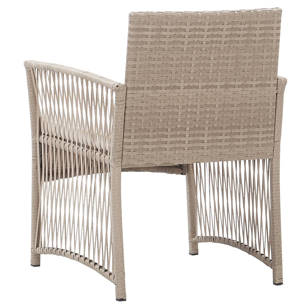 Poltrone da Giardino con Cuscini 2 pz Beige in Polyrattan