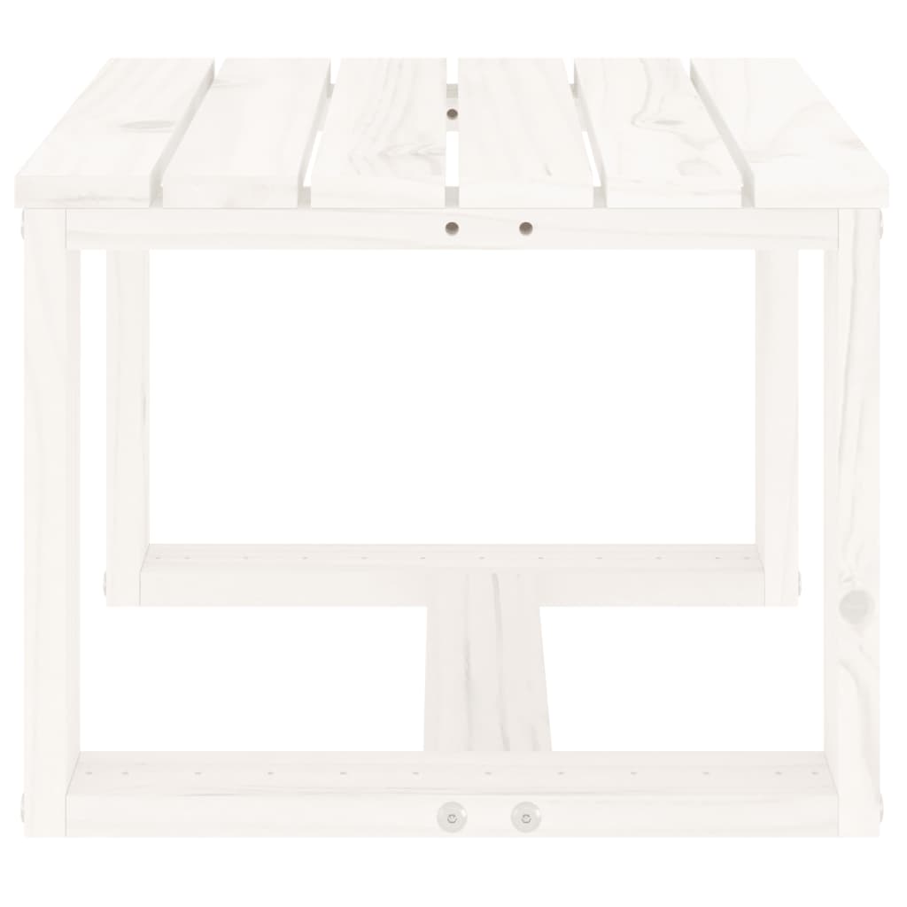 Tavolino da Giardino Bianco 40x38x28,5 cm Legno Massello Pino