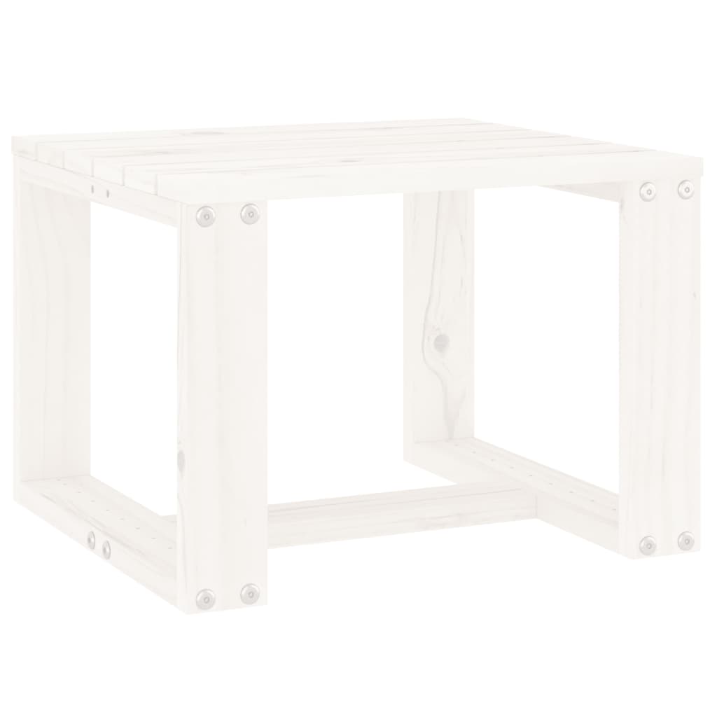 Tavolino da Giardino Bianco 40x38x28,5 cm Legno Massello Pino