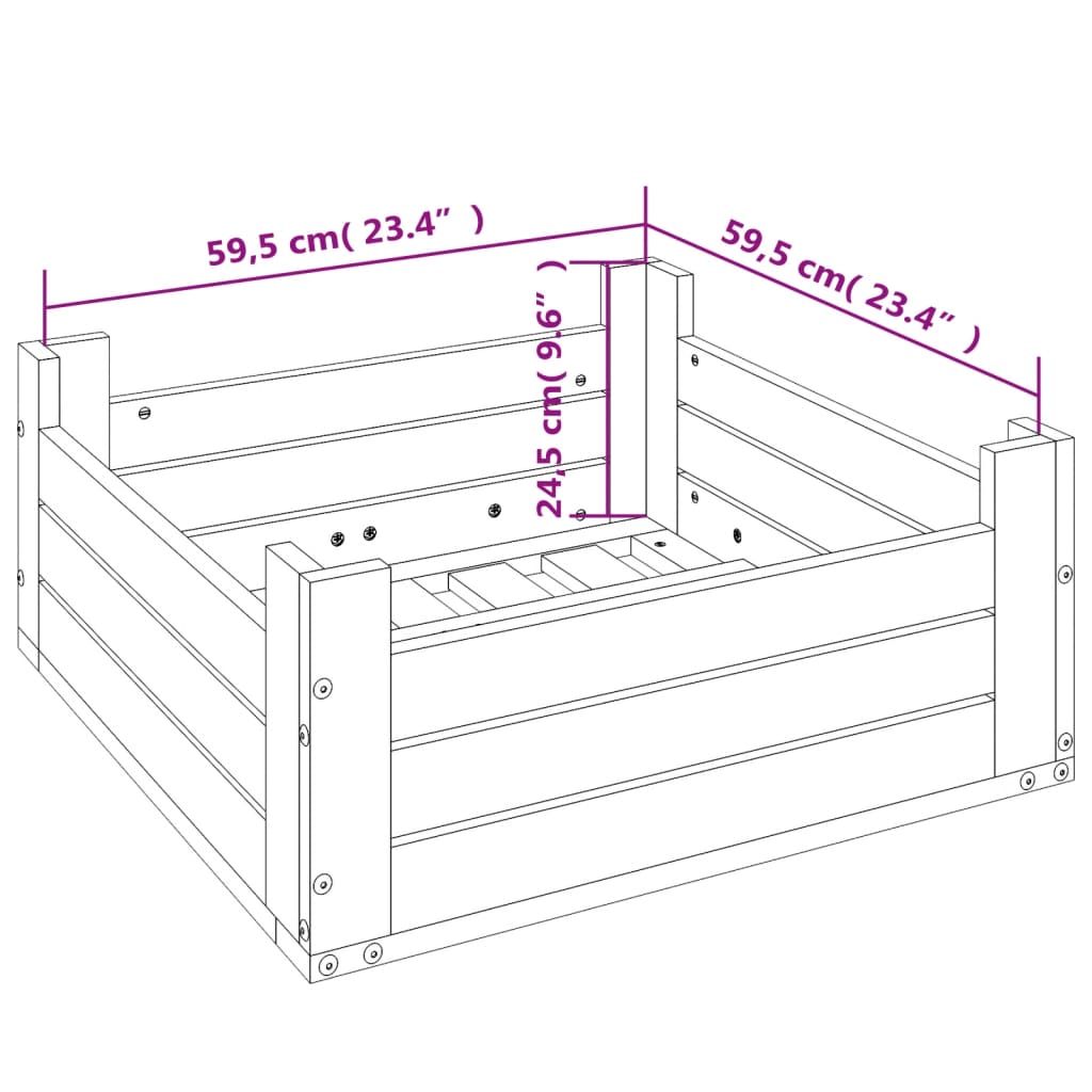 Copertura per Base Ombrellone in Legno Massello di Pino