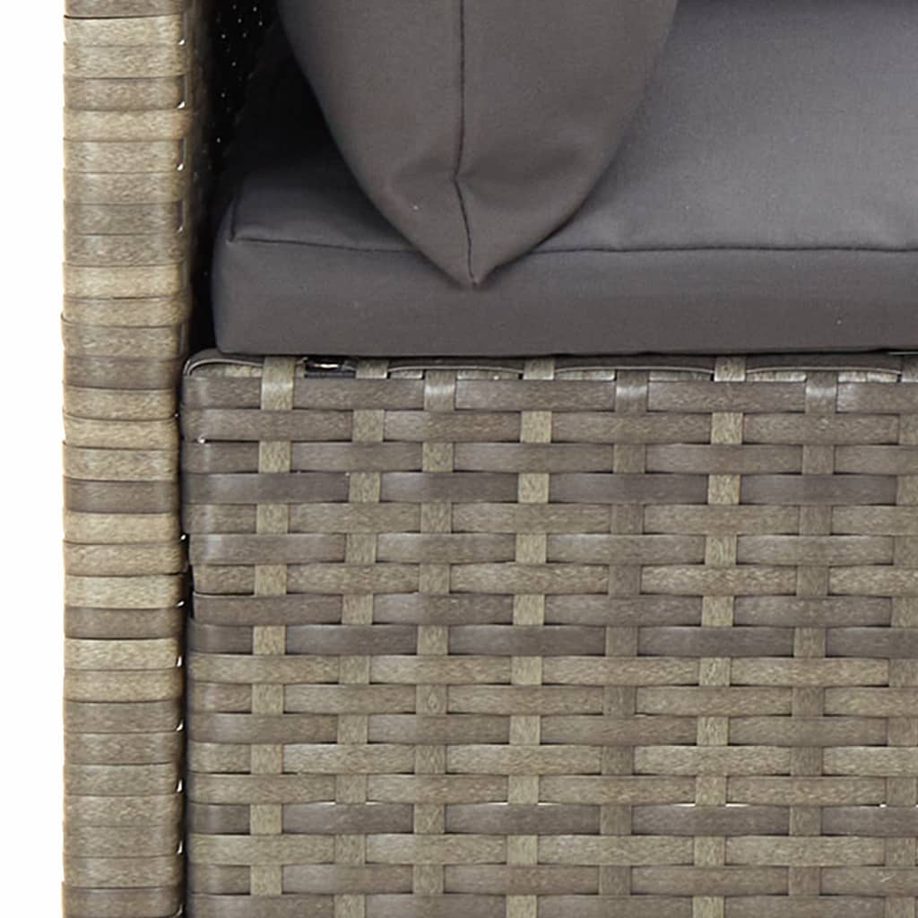 Set Divani da Giardino 5 pz con Cuscini in Polyrattan Grigio