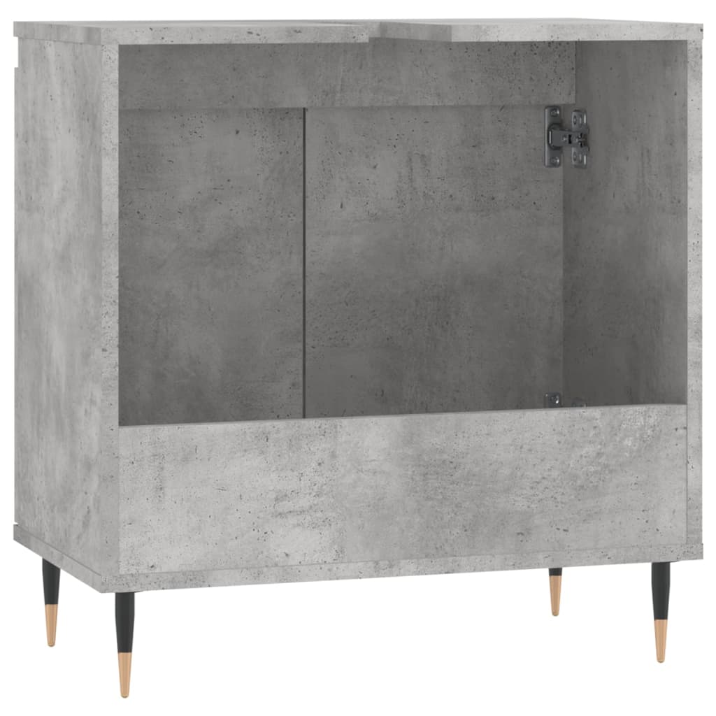 Armadietto da Bagno Grigio Cemento 58x33x60cm Legno Multistrato