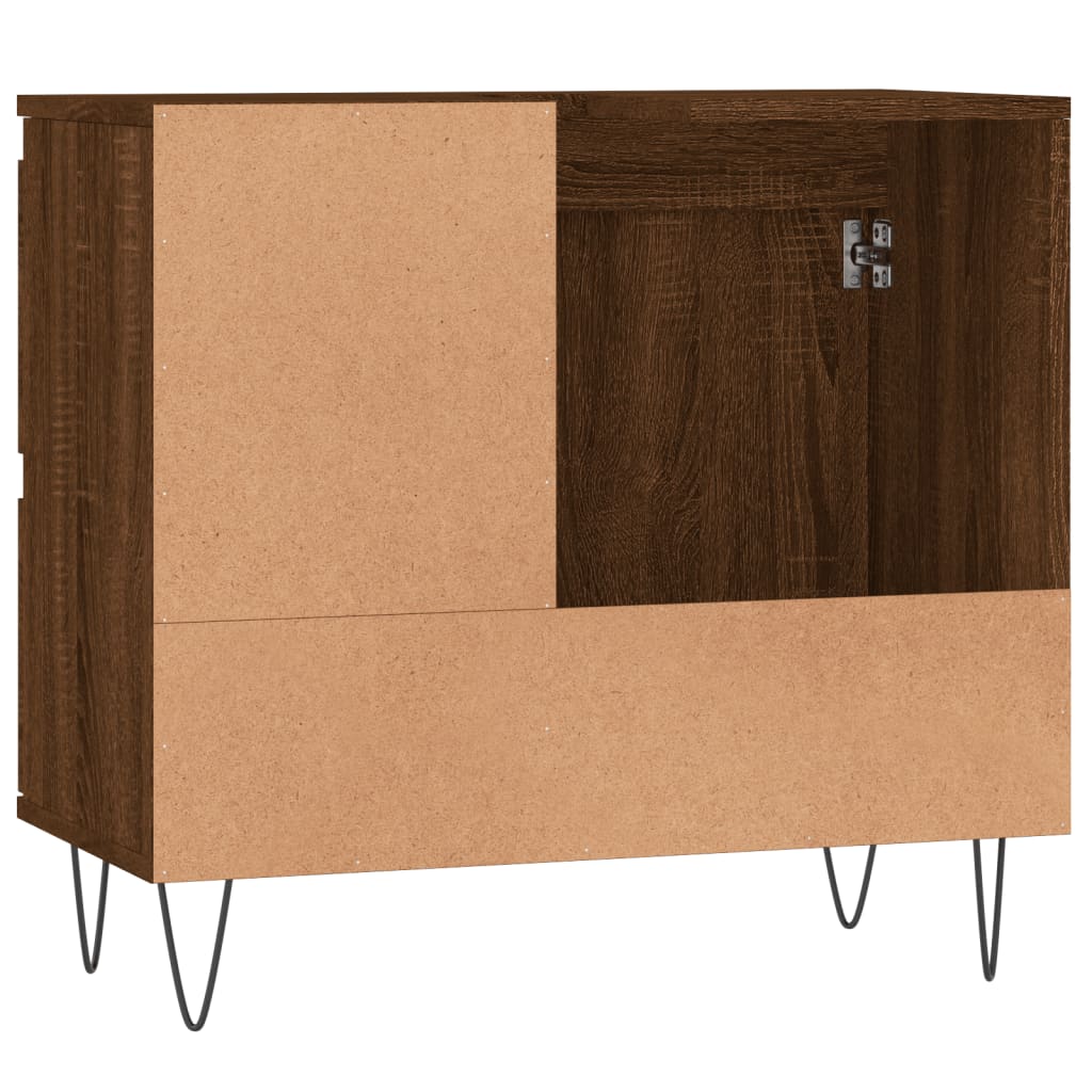 Armadietto Bagno Rovere Marrone 65x33x60cm in Legno Multistrato