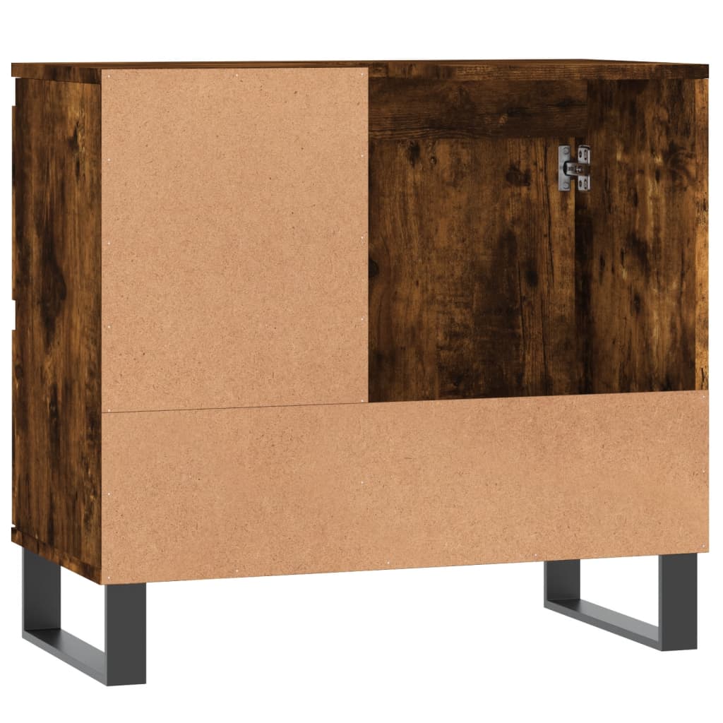 Armadietto Bagno Rovere Fumo 65x33x60 cm in Legno Multistrato