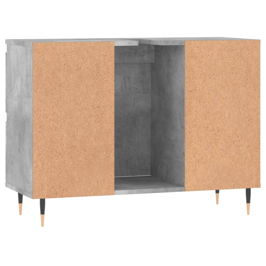 Armadietto da Bagno Grigio Cemento 80x33x60cm Legno Multistrato