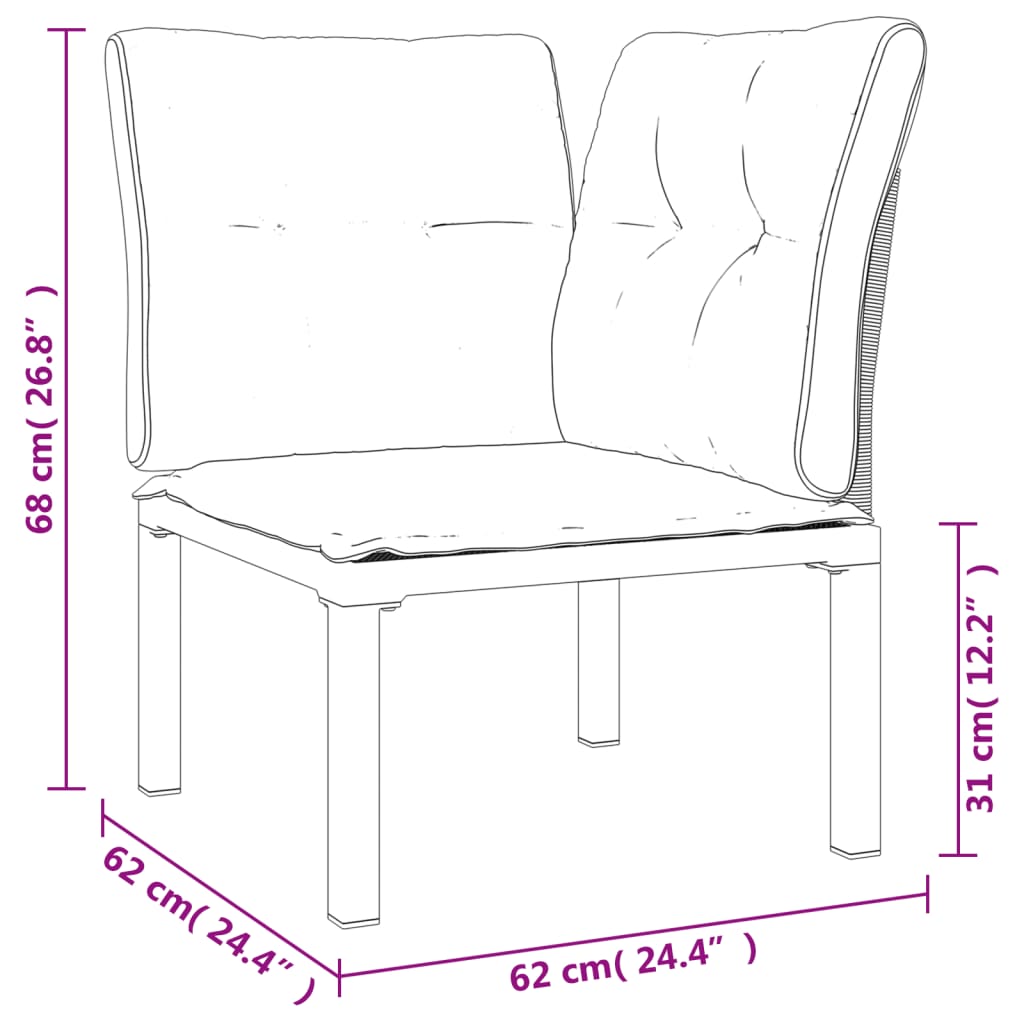 Set Salotto da Giardino 5 pz Nero e Grigio in Polyrattan