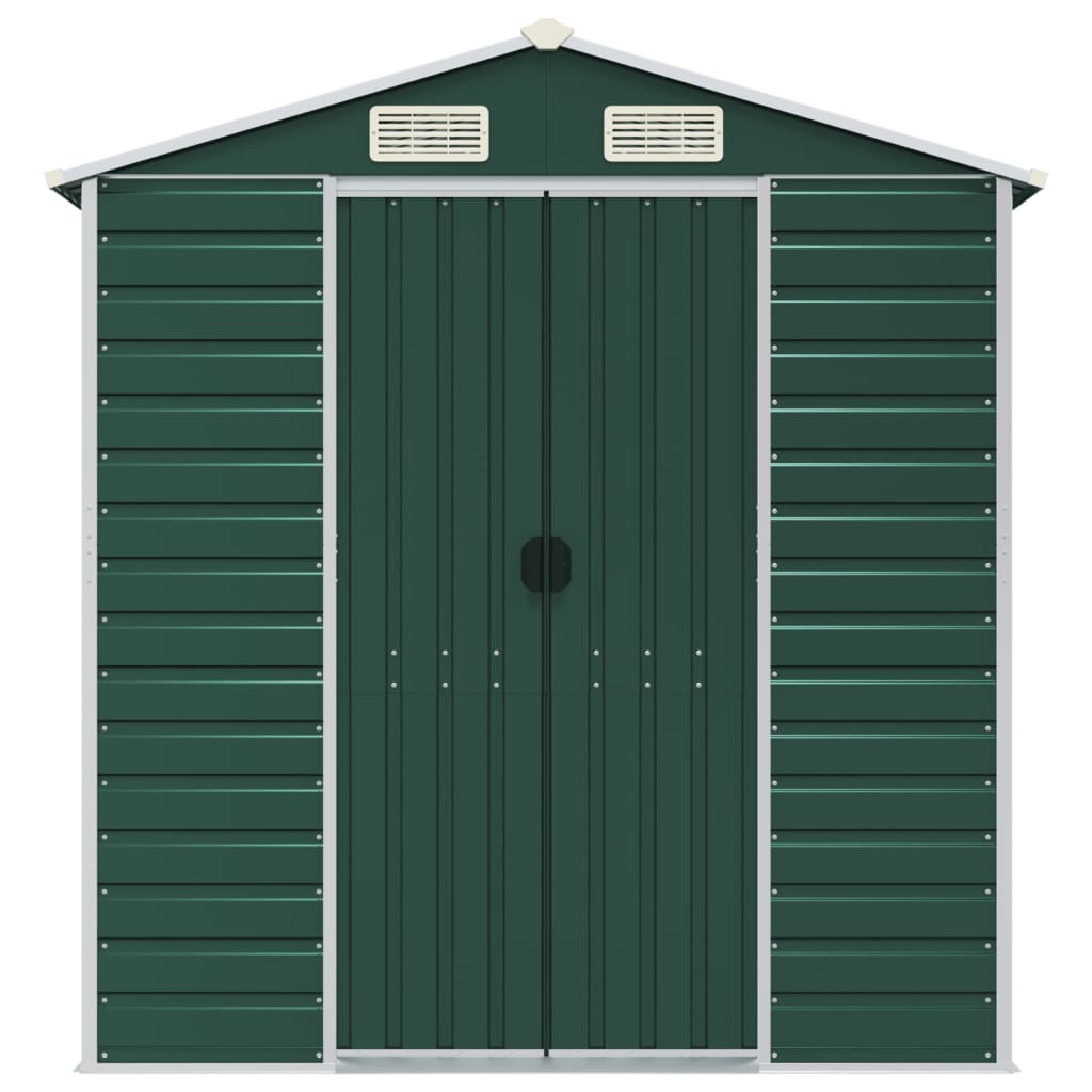 Capanno da Giardino Verde 191x130x198 cm in Acciaio Zincato