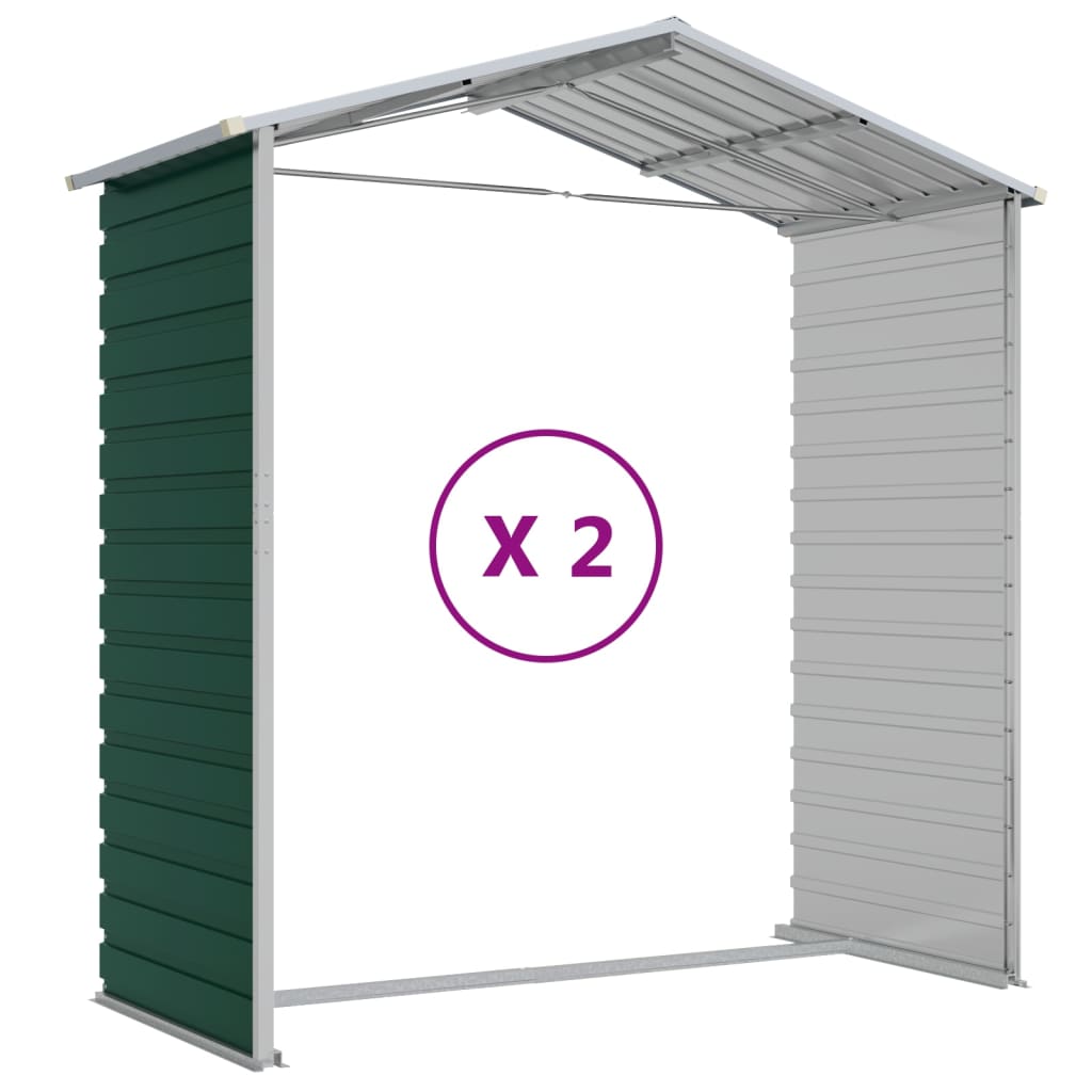 Capanno da Giardino Verde 191x215x198 cm in Acciaio Zincato