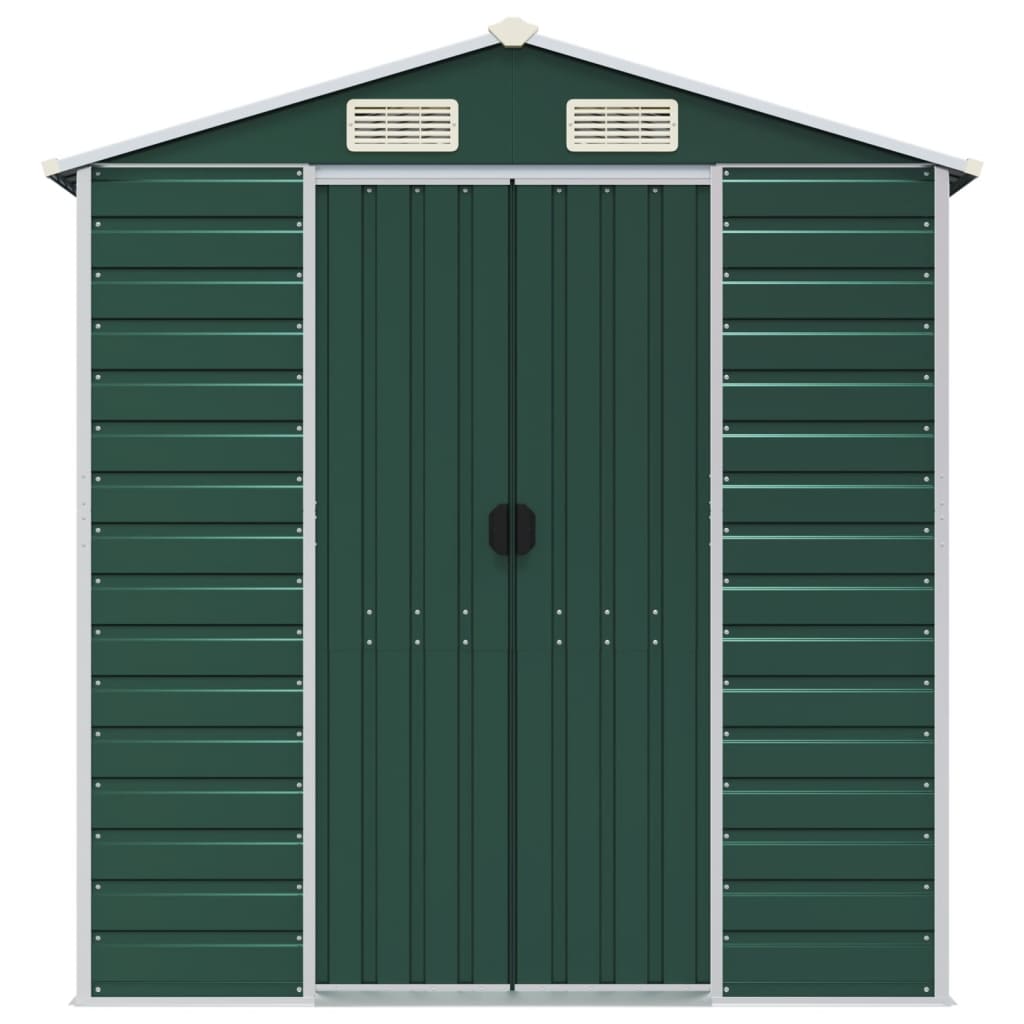 Capanno da Giardino Verde 191x300x198 cm in Acciaio Zincato