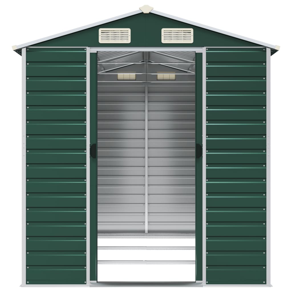 Capanno da Giardino Verde 191x300x198 cm in Acciaio Zincato