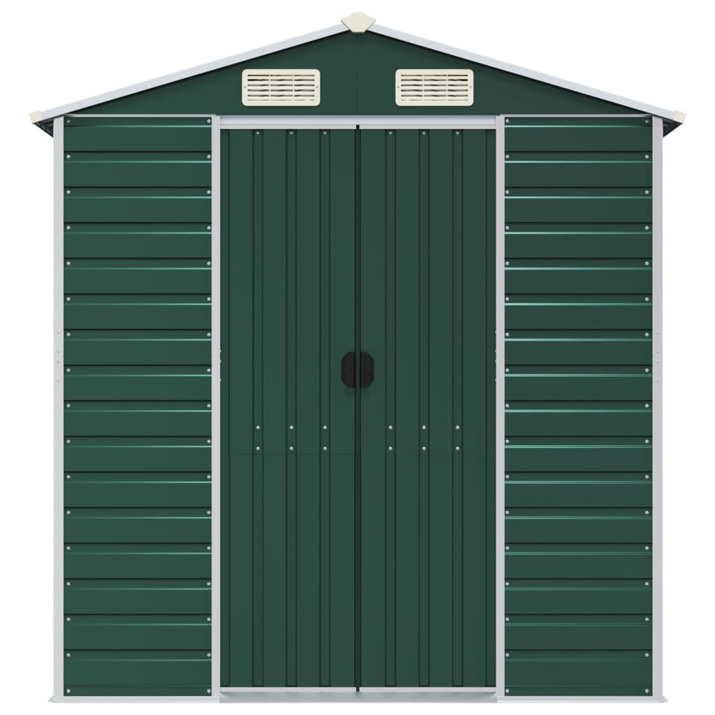 Capanno da Giardino Verde 191x385x198 cm in Acciaio Zincato