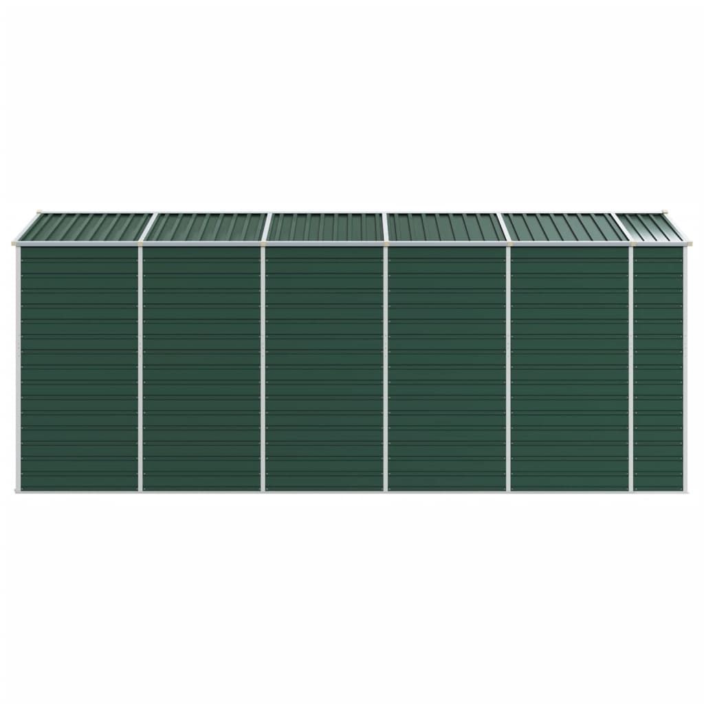 Capanno da Giardino Verde 191x470x198 cm in Acciaio Zincato