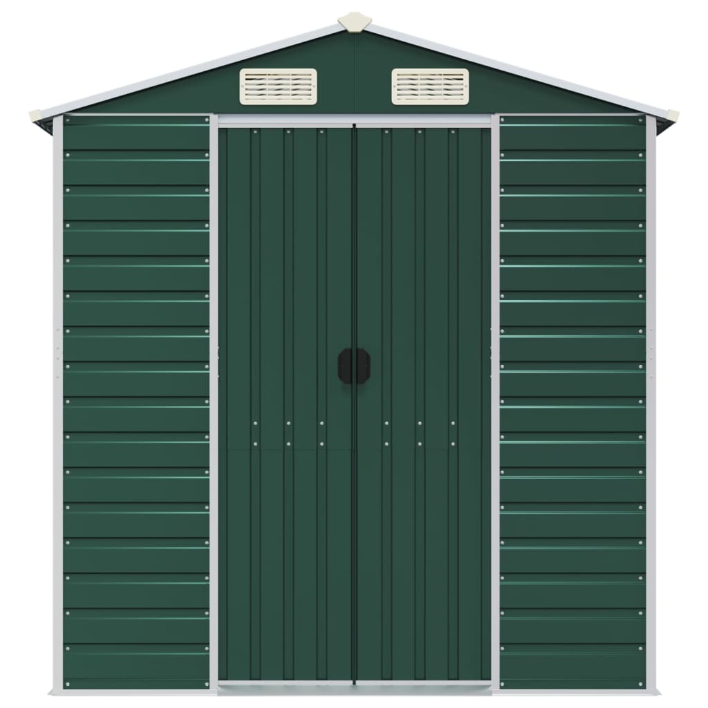 Capanno da Giardino Verde 191x640x198 cm in Acciaio Zincato